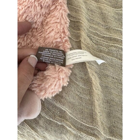 13” Demdaco Flamingo Soft Pink Lovey Rattle Security Blanket Pink Light Plush - Picture 5 of 8